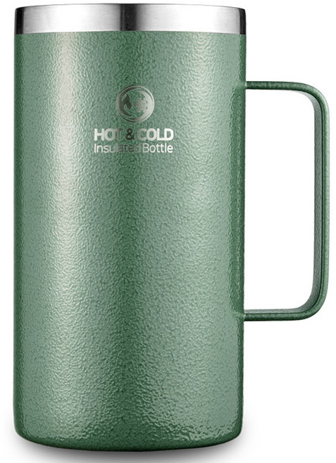 리벤스 데일리 스텐 보온보냉 손잡이 머그컵, 그린, 670ml, 1개