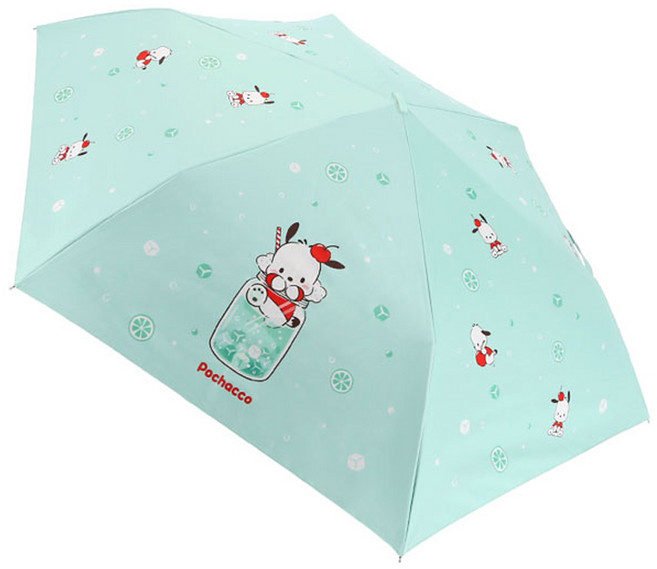 산리오 스파클링 UV차단 암막코팅 3단 납작 우산+커버세트