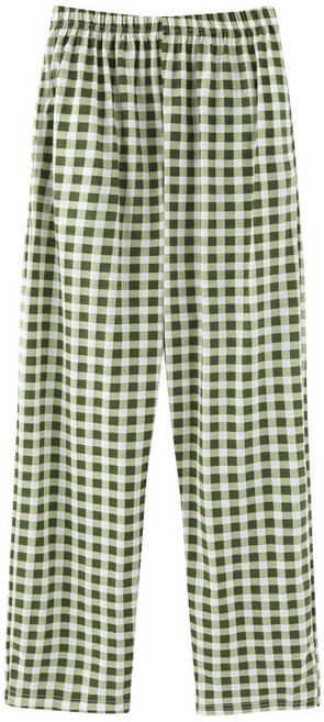 구디프 여성용 타탄체크 밴딩 와이드 팬츠