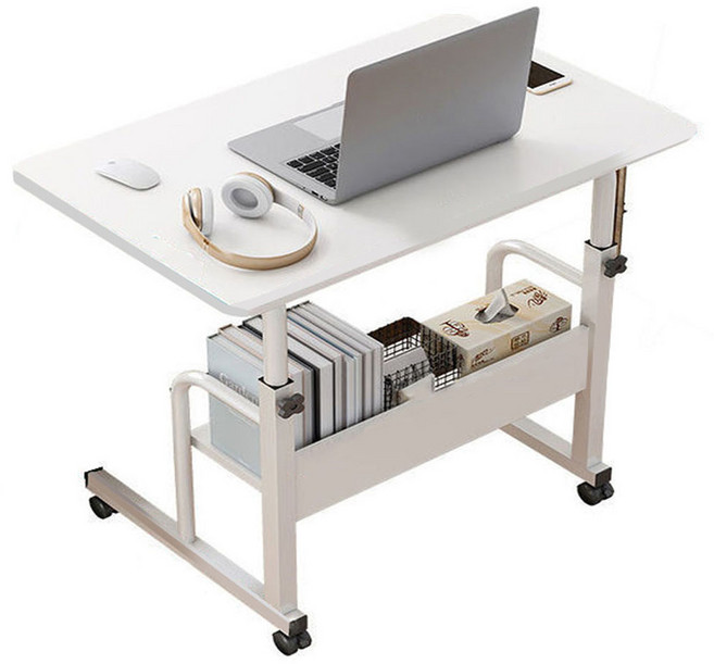 가구느낌 높이조절 수납테이블 대, 화이트화이트