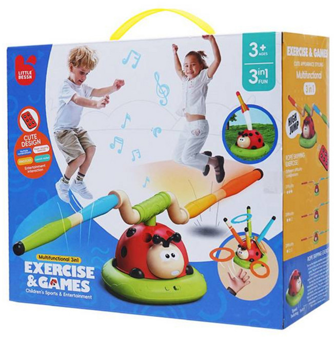 리틀배슨 3in1 스포츠게임 뜀틀 에어로켓 링던지기 세트, 혼합색상, 1세트