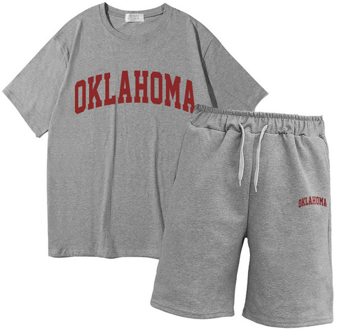 이지스튜디오 오클라호마 W 20수 코튼 오버핏 반팔 티셔츠 + 오버핏 반바지 트레이닝세트