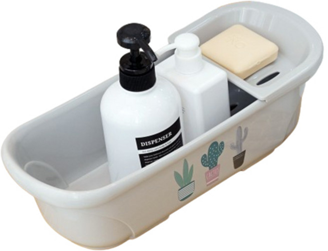 보노하우스 칵투스 슬림 샴푸렉 + 비누받침 세트, 1세트, 그레이