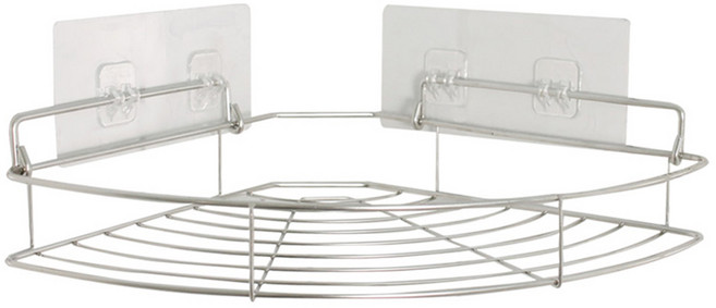 디베르소 클링 욕실 코너선반 1단 1개 + 접착패드 2개, 실버, 1세트