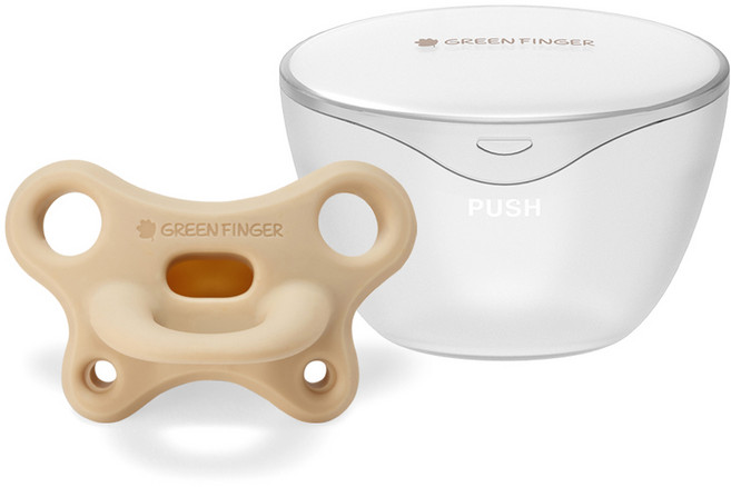 그린핑거 국산 베베그로우 올 실리콘 물고임 없는 나비 쪽쪽이 노리개젖꼭지, 베이지, 1개, 2단계(6~18개월)