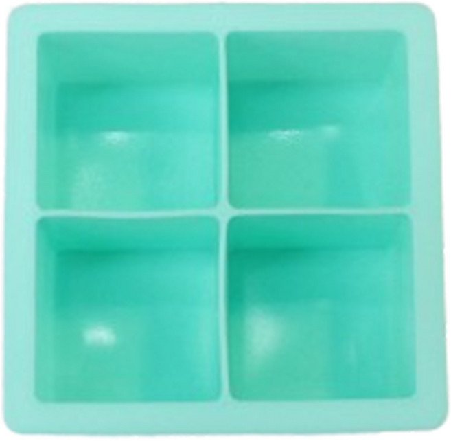 가쯔 파스텔 실리콘 아이스 큐브 얼음틀 사각 4구, 민트, 1개