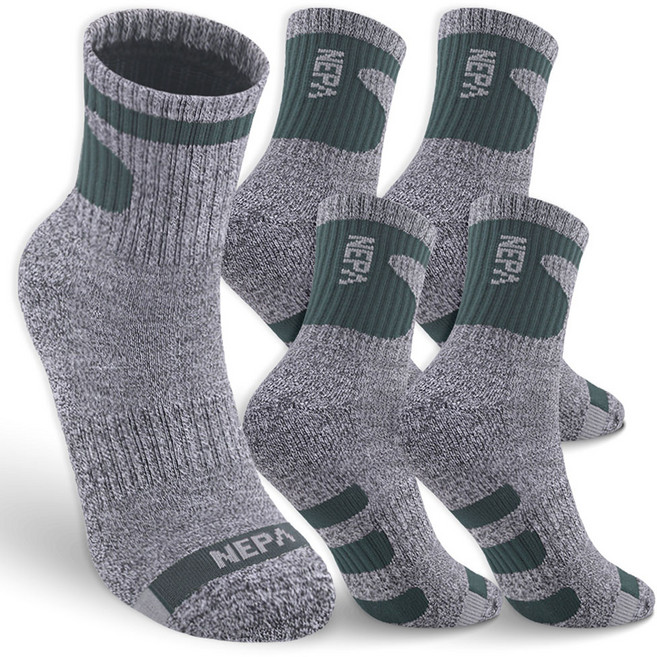 네파 남성용 중목 양말 A타입 5팩, 그린, 1세트