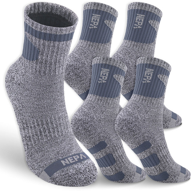 네파 여성용 쿠션 중목 양말 A타입 5족 세트, 네이비, 1세트