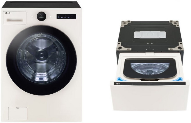 LG전자 트롬 오브제컬렉션 세탁기 + 미니워시 세트 FX25EARX 25kg + 4kg 방문설치, 네이처 베이지