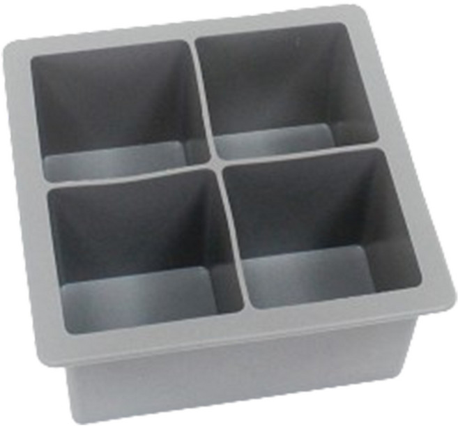 가쯔 파스텔 실리콘 아이스 큐브 얼음틀 사각 4구, 그레이, 1개