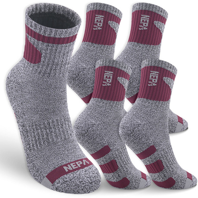 네파 여성용 중목 양말 A타입, 레드, 1세트