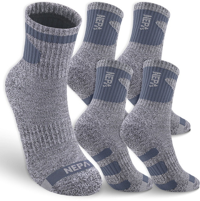 네파 남성용 쿠션 중목 양말 A타입 5족 세트, 네이비, 1세트