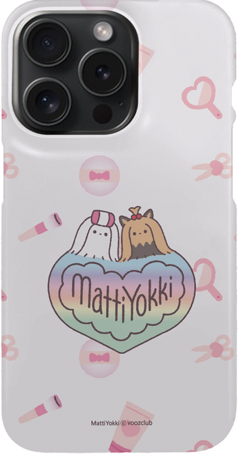 마띠&요끼 하트라벨패턴 슬림 하드 휴대폰 케이스