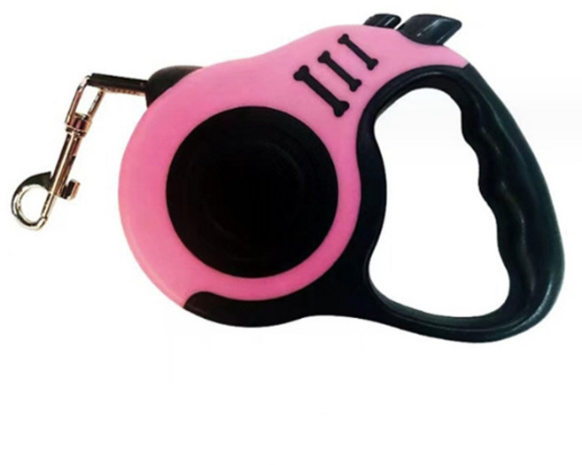 더뉴커머스 꼬임방지 튼튼한 강아지 자동 리드줄, 핑크, 1개
