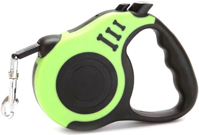 더뉴커머스 꼬임방지 튼튼한 강아지 자동 리드줄, 그린, 1개