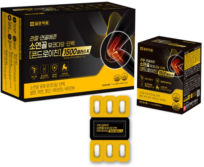 일양약품 관절 연골에존 소연골 뮤코다당 단백 콘드로이친 1500플러스K 132g, 120정, 1개