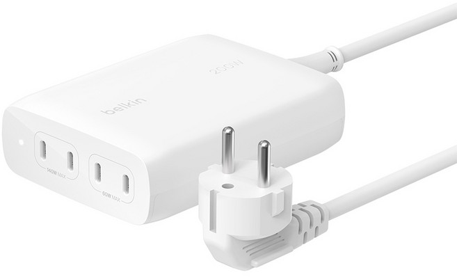 벨킨 부스트업 프로 C타입 4포트 GaN PD 3.1 맥북 충전 PPS 고속 충전기 200W WCH015krWH, 화이트, 1개