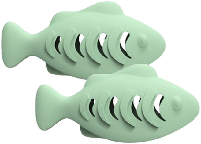 둥둥펫 고양이 실리콘 노즈워크 물고기 장난감, 그린, 2개