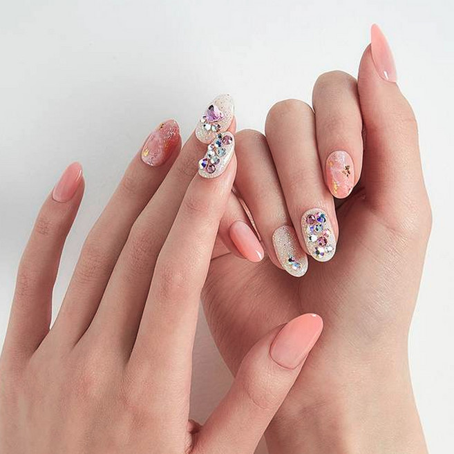 데싱디바 매직프레스 네일팁 세트, 핑크부케, 1개