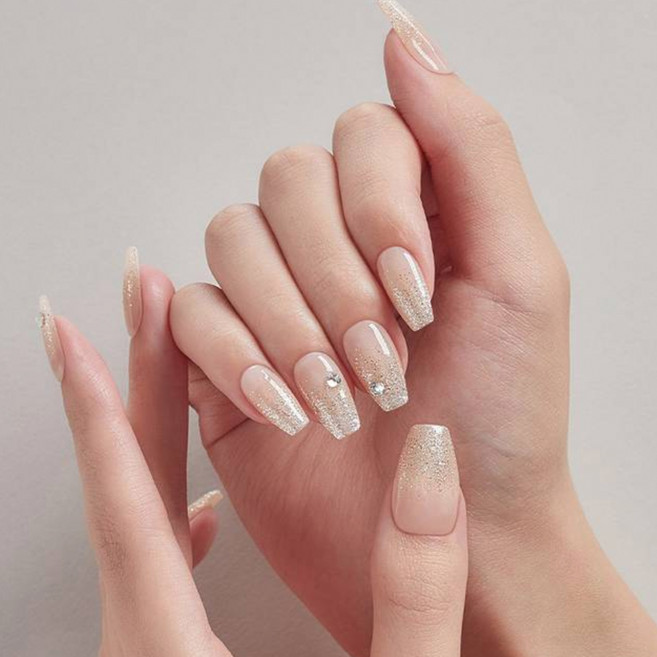 데싱디바 매직프레스 네일팁 세트, 크리스탈샴페인, 1개