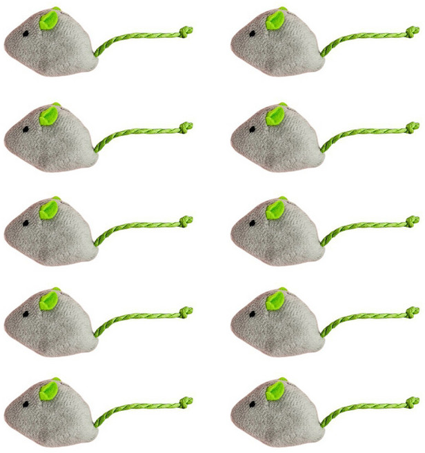 둥둥펫 고양이 캣닢 쥐돌이 인형, 그레이, 10개