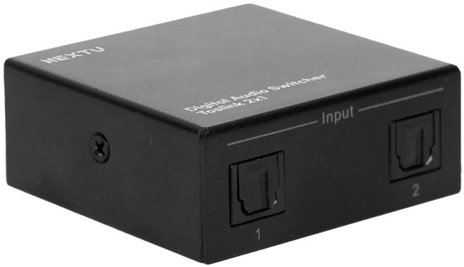 넥스트유 광 오디오셀렉터 2:1 SPDIF 선택기, AV2437OPT-SW, 블랙