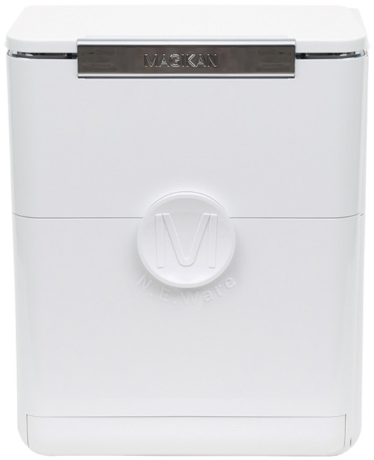 매직캔 애니웨어 벽걸이 부착형 휴지통, 화이트 + 크롬