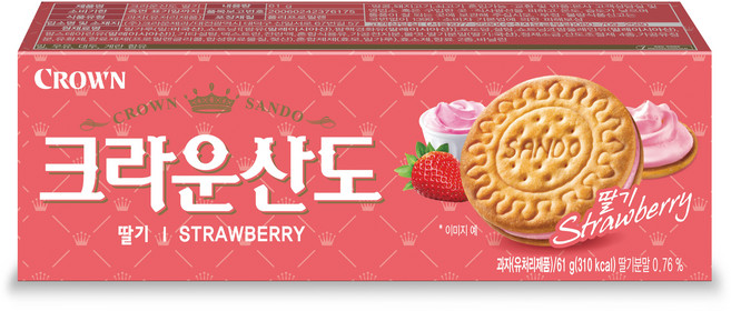 크라운산도 딸기, 61g, 1개