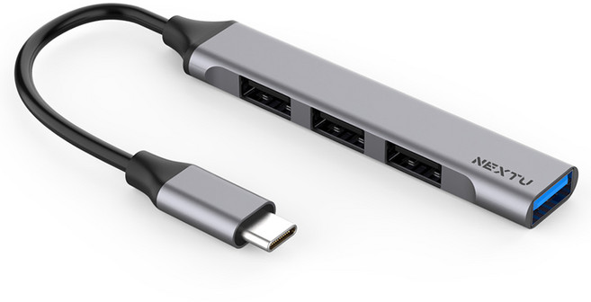 넥스트유 4포트 유오앨 C타입 멀티포트 USB 허브 734UH, 혼합색상