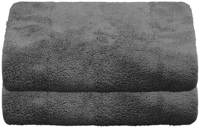 월드크린 보보 극세사 타월, 그레이, 2개, 1개입