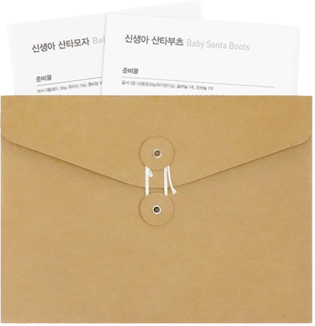 멜로우 임신 축하 선물 신생아 니팅가이드 세트, 신생아 산타모자 + 산타부츠, 1세트