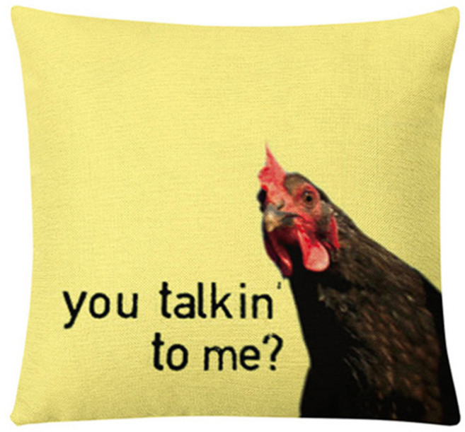 홈플로우 닭 일러스트 프린팅 모음 솜미포함 쿠션 커버