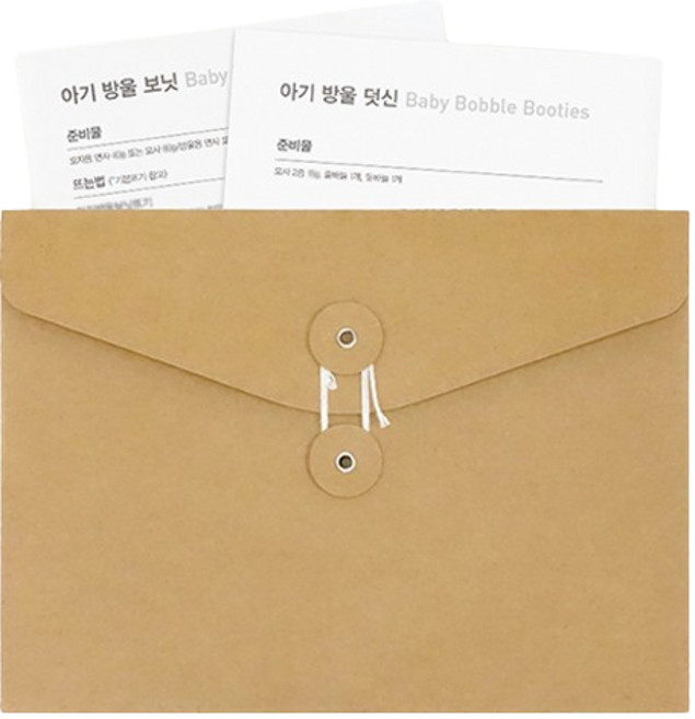 멜로우 임신 축하 선물 신생아 니팅가이드 세트, 신생아 방울보닛 + 방울덧신, 1세트