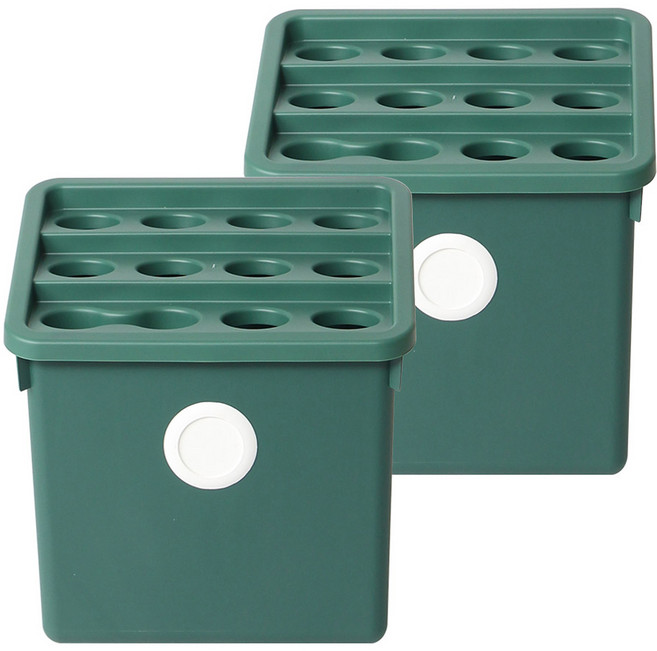 올리빙 국내 제조 도트 모듈 우산꽂이, 2개, 모스그린