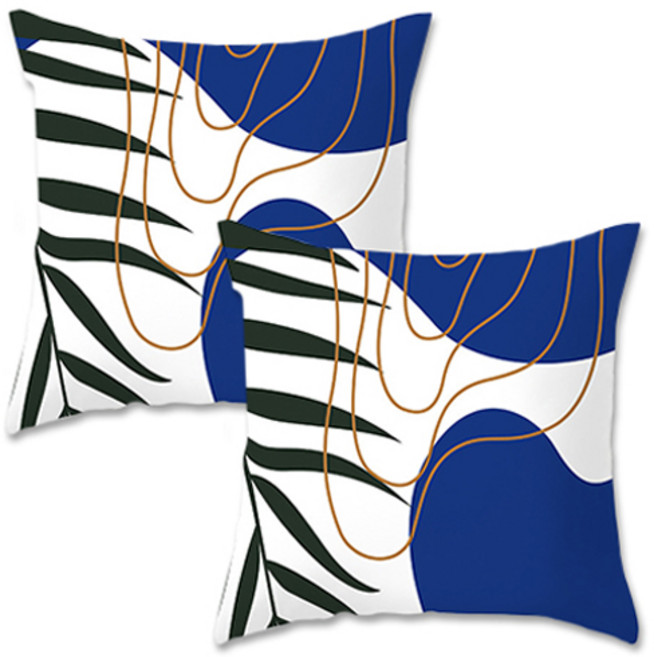 홈플로우 시원한 느낌의 네이비 포인트 모음 솜미포함 쿠션커버 2p