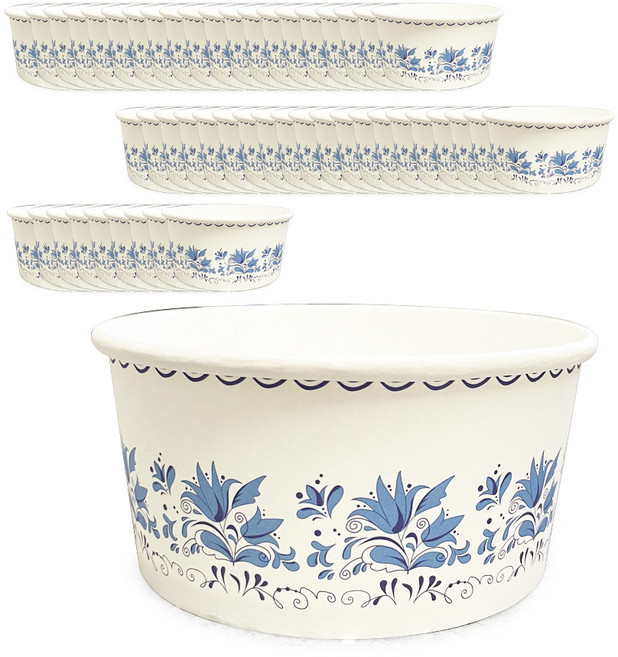 대한 유러피안 플라워 종이용기 520ml 높이 58mm x 지름 123mm, 1개입, 50개