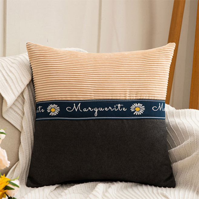 홈플로우 하프 디퍼런트 카모마일 쿠션 커버