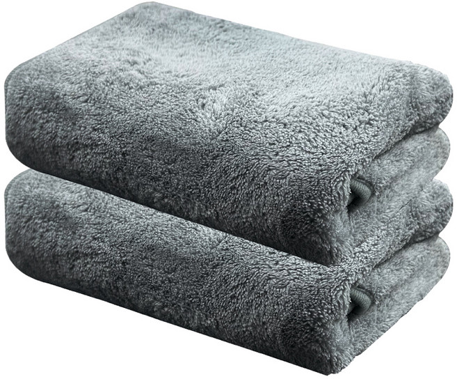 월드크린 그레슬린 극세사 타월 코랄, 그레이, 1개입, 2개