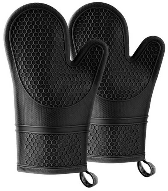 일상나눔 실리콘 오븐 장갑, 블랙, 2개