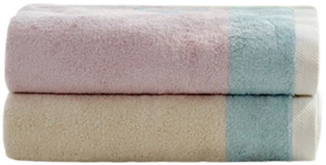 밤부베베 유아용 듀얼컬러 목욕타올 엣지 2종 세트, 멜로우 핑크 + 민트, 해피 크림 + 민트, 1세트