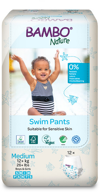 밤보네이처 팬티형 수영장 기저귀 남여공용, 중형(M), 12매