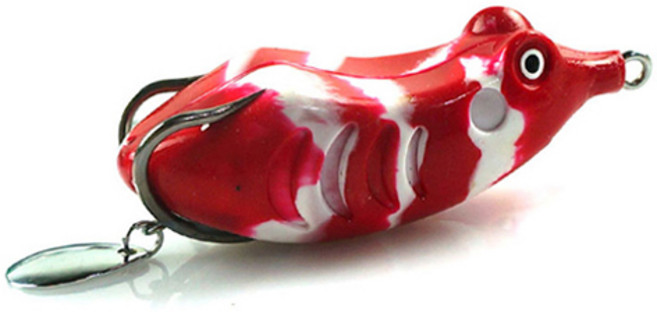 씨타임 스타 프로그루어 배스 가물치 개구리 낚시 웜, 레드