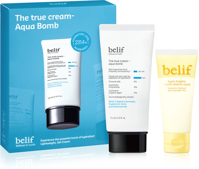 빌리프 더 트루 크림 아쿠아 밤 + 멀티 비타민 마스크 35ml 세트, 1개, 75ml - 쿠팡