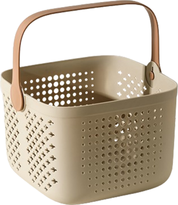 더자카 다용도 사각 물빠짐 목욕바구니, 카키