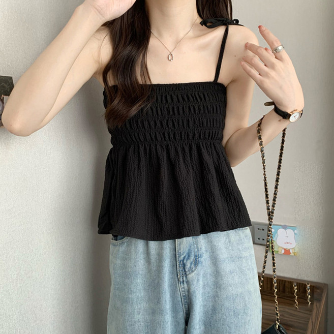 Elsso 女款馬甲式吊帶短版無袖上衣