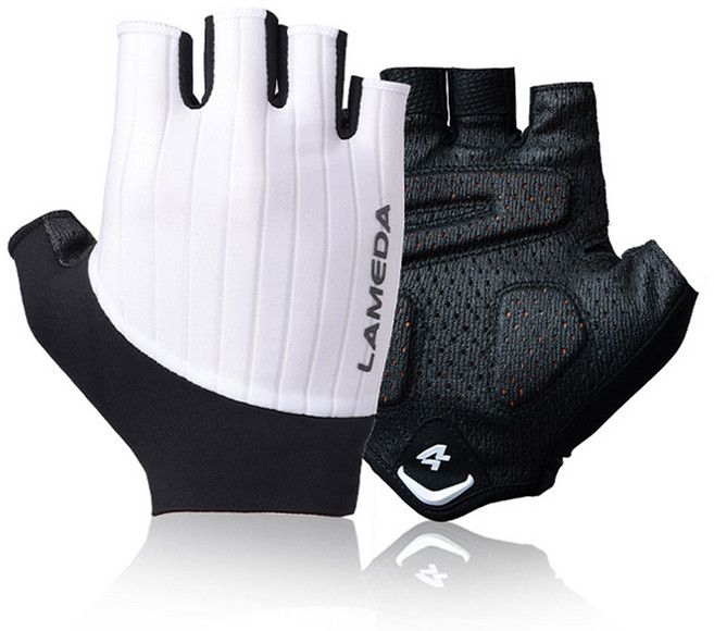 라메다 미끄럼방지 자전거 장갑 양쪽 세트 24AW2039, 화이트, 1세트