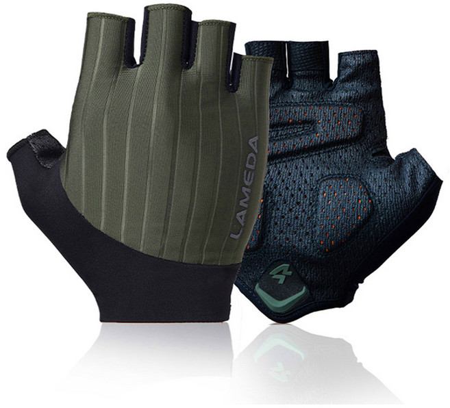 라메다 미끄럼방지 자전거 장갑 양쪽 세트 24AW2039, 그린, 1세트