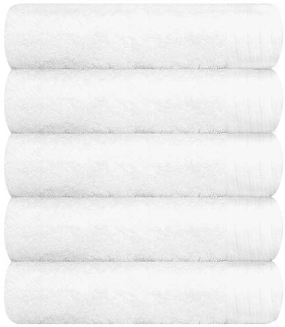 송월타월 라운드 세면타올 190g 40수 코마사, 화이트, 5개