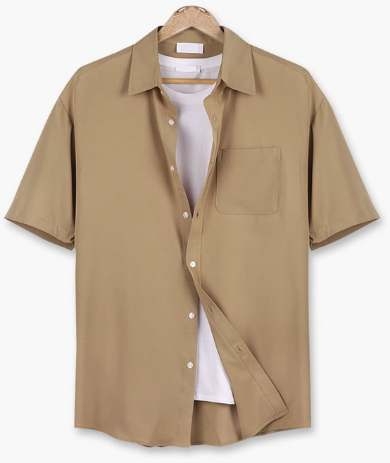 단군 남성용 고밀도 링클프리 오버핏 반팔 셔츠 JK_S007