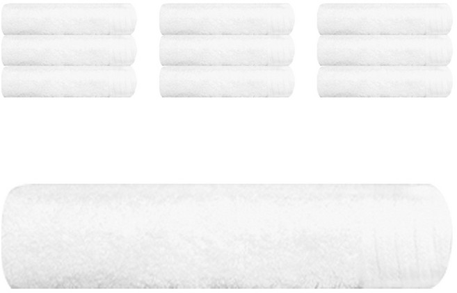 송월타월 라운드 세면타올 190g 40수 코마사, 화이트, 10개